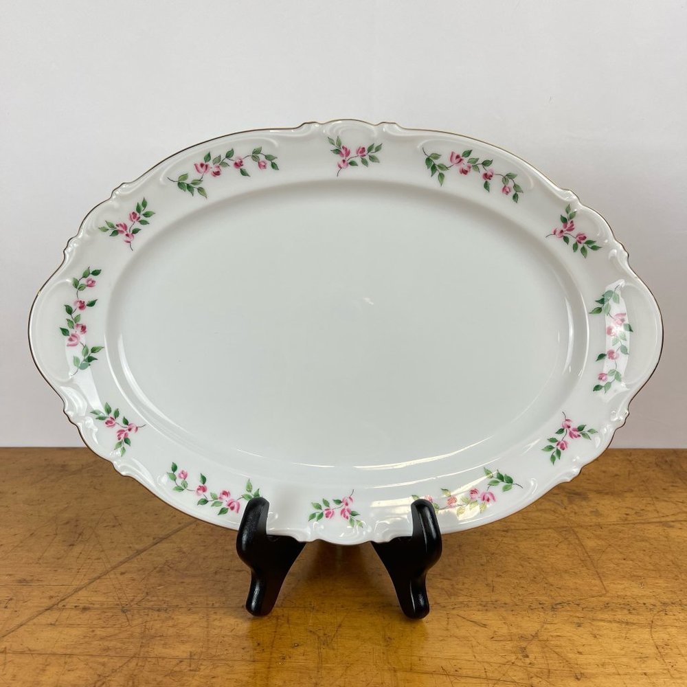 Crown Bavaria Juliette Oval Serving Platter 13" Floral Made in Germany